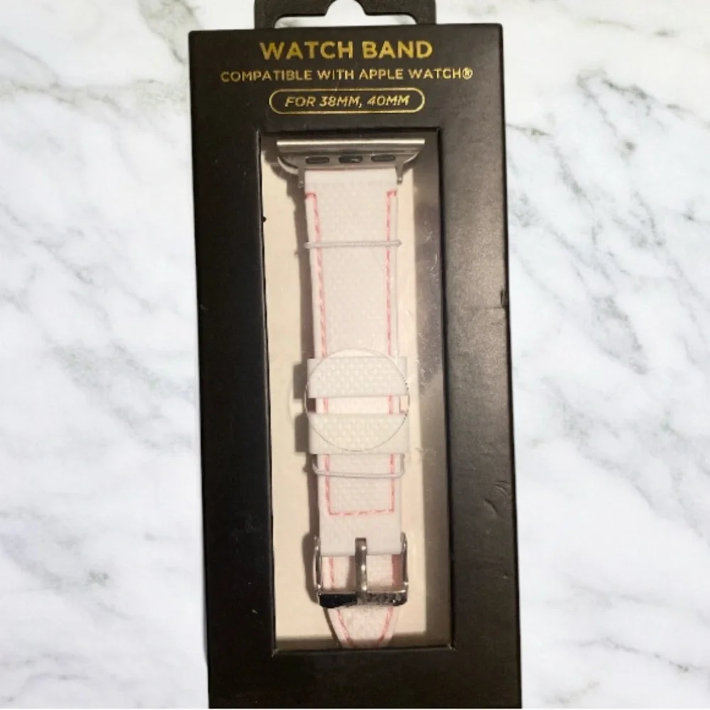 White and Pink Watch Band for Apple Watch
